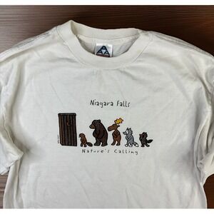 Vintage‎ Niagara Falls T-Shirt Nature's Calling Parody Y2K Animals Men Sz M